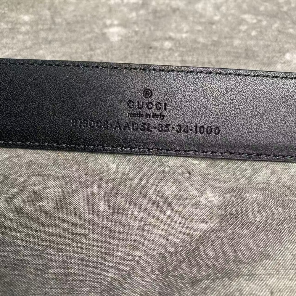 Gucci Black Leather GG Belt 85cm / 34in – Excellent Condition w/ Box & Dust Bag - Picture 7 of 8